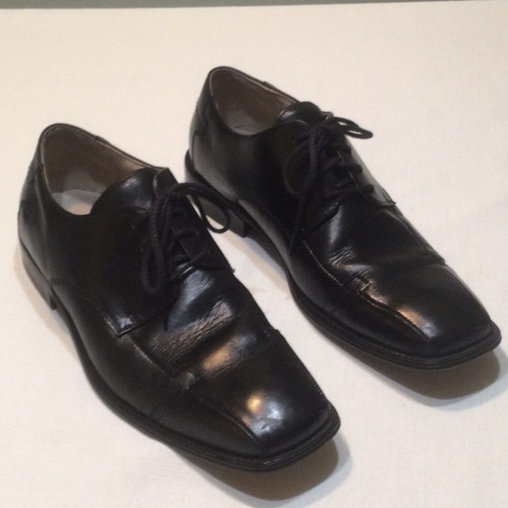 Stacy Adams Black Leather Lace Up Loafers VGC